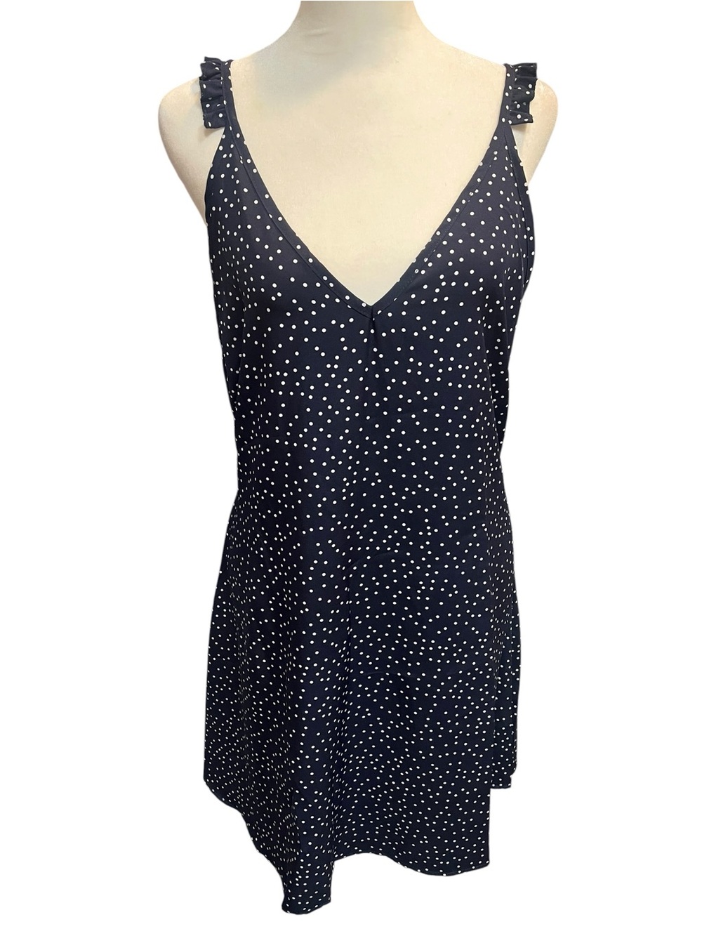 Polka Dot Navy Blue and White Sundress - Large